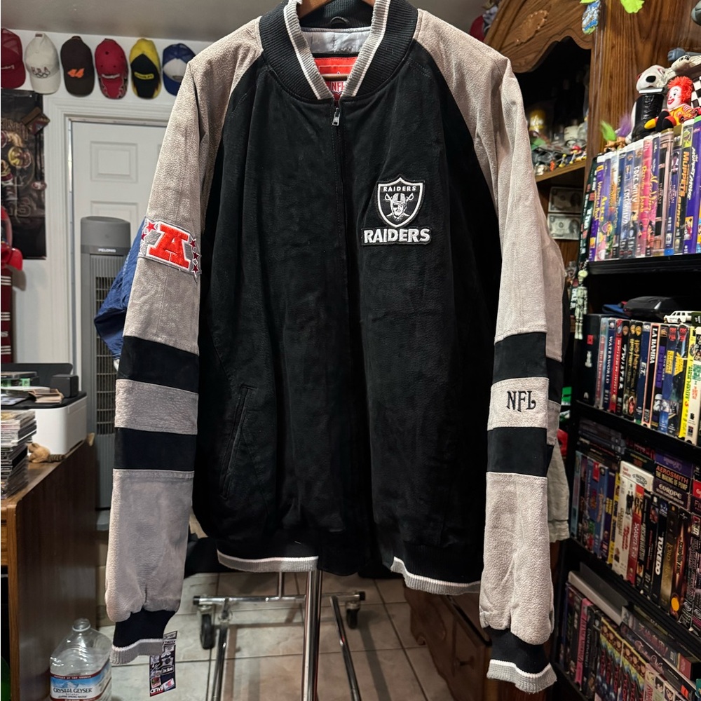 Vintage NFL Oakland Raiders Men's Suede Leather Jacket XXL